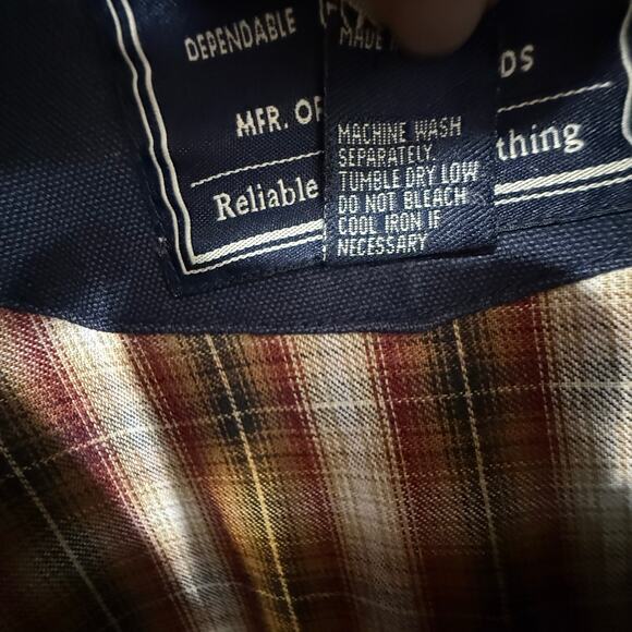 Vintage American Eagle Corduroy Canvas Chore Barn Coat Navy Flannel Mens Sml - Picture 8 of 12